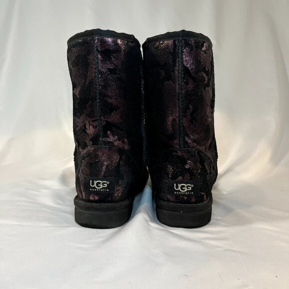 UGG Burgundy Metallic Camo Short Boots | Women’s 8 - Picture 3 of 4